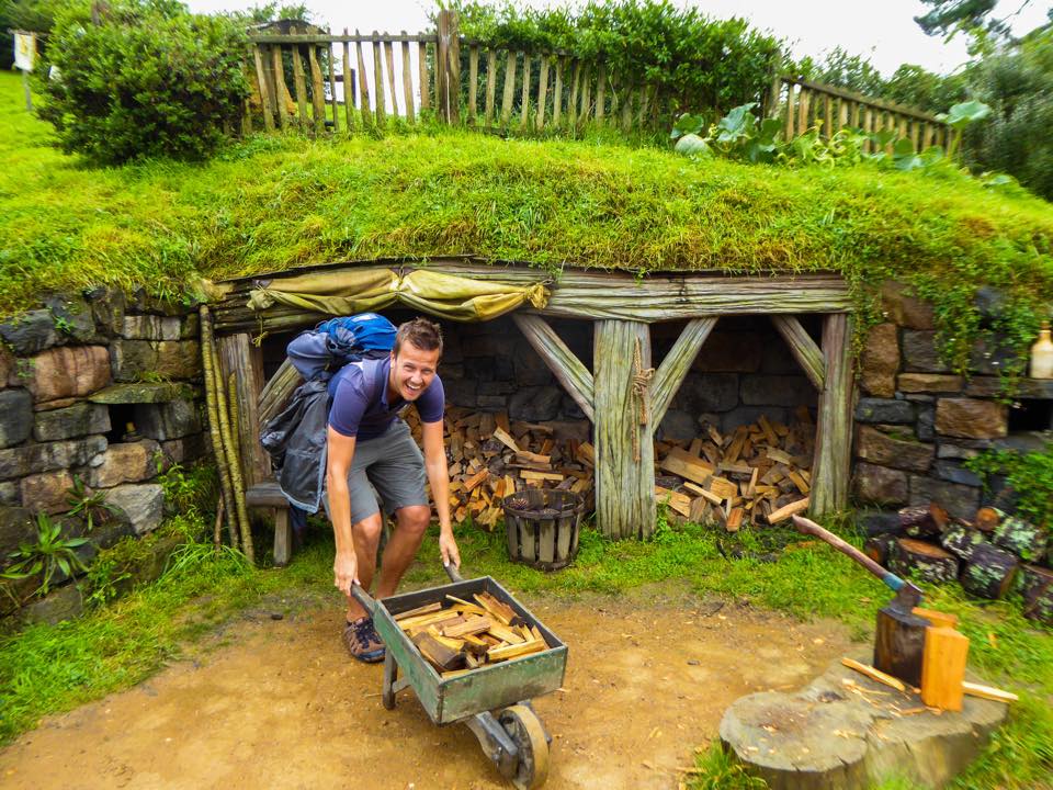 Ridiculously happy in Hobbiton - 101 Things to Do When You Survive